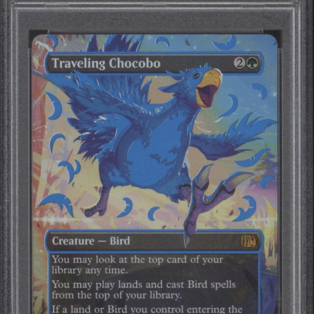 Traveling Chocobo Magic the Gathering Final Fantasy Neon Ink Blue PSA 10