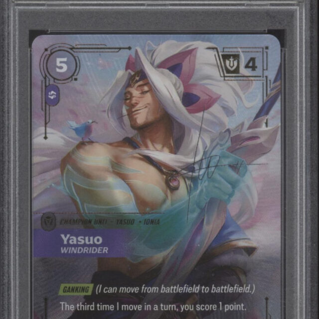 Yasuo Windrider Riftbound Spiritforged Signature Overnumber #235 PSA 10
