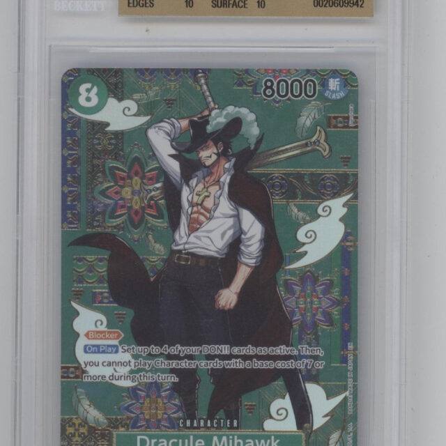 Dracule Mihawk One Piece Card Game OP12 #030 Beckett 10 Pristine