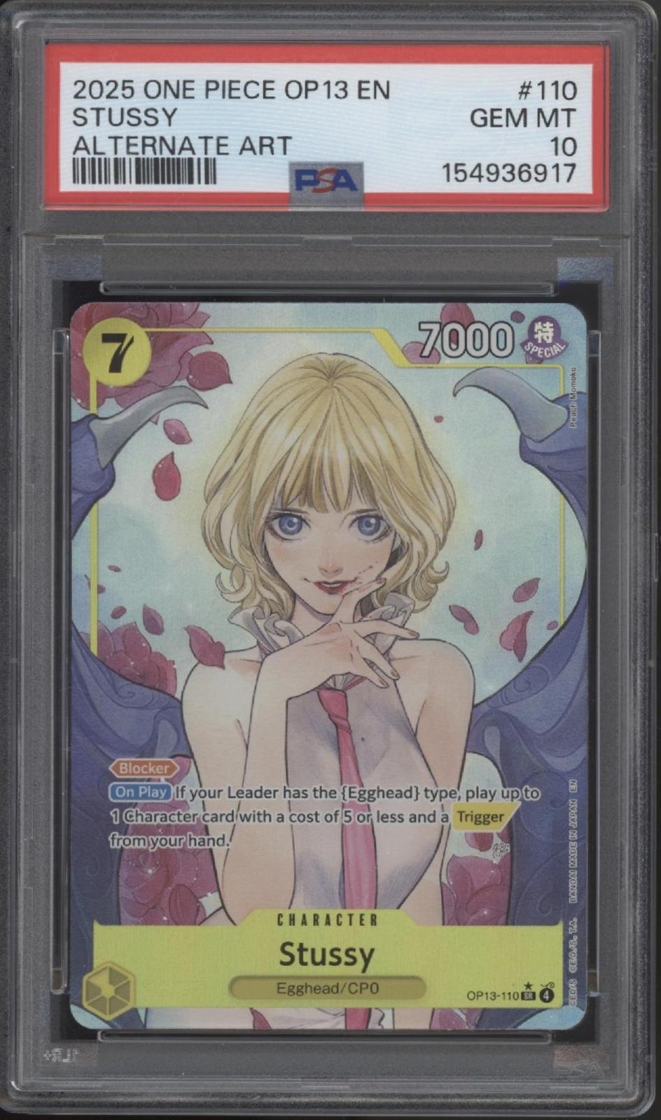 Stussy One Piece Card Game OP13 Alternate Art #110 PSA 10