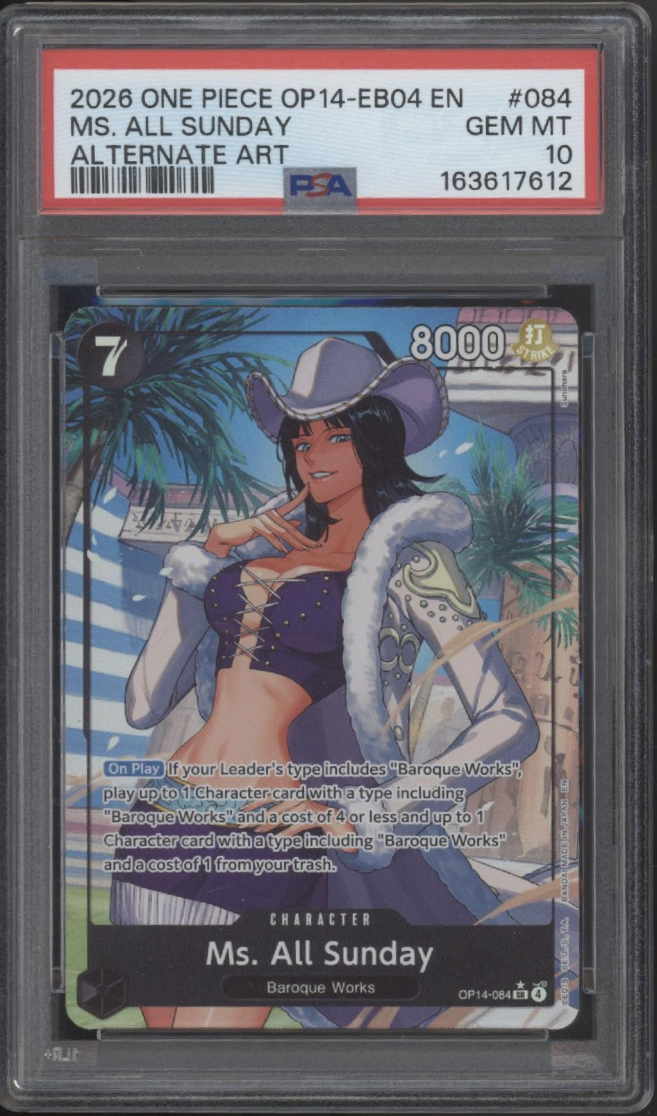 Ms. All Sunday One Piece Card Game OP14-EB04 Alternate Art #084 PSA 10